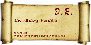 Dávidházy Renátó névjegykártya